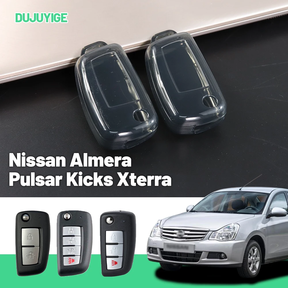 

Clear TPU Car Key Case For Nissan Almera Pulsar Kicks Xterra Altima Teana Key Fob Cover Protector Shell Auto Accessories