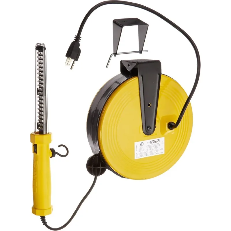 SL-864 60 LED Work Light on Metal Reel with 50 Foot Cord, Yellow, Large