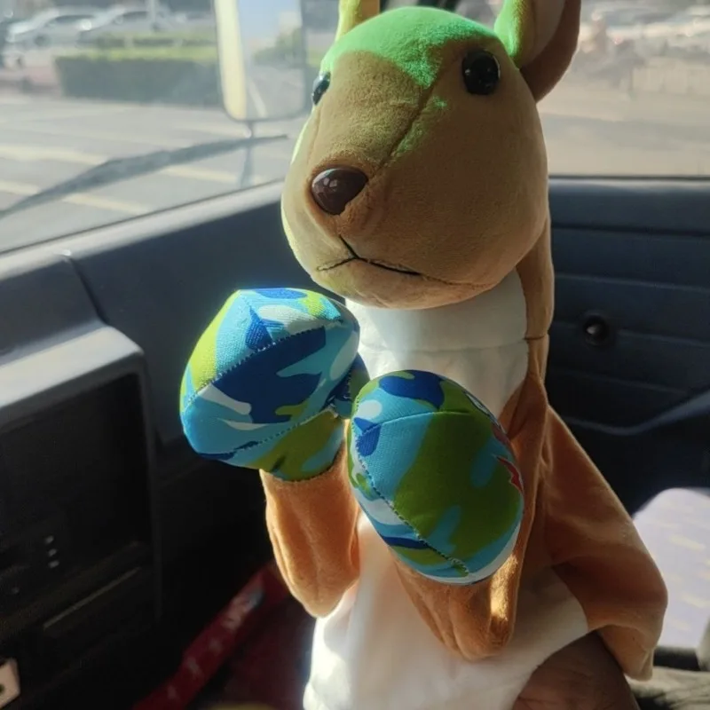 Giocattoli per bambole a mano per cani Kung Fu, canguri da boxe, peluche divertenti, divertimento interattivo, effetti sonori, divertenti giocattoli elettrici