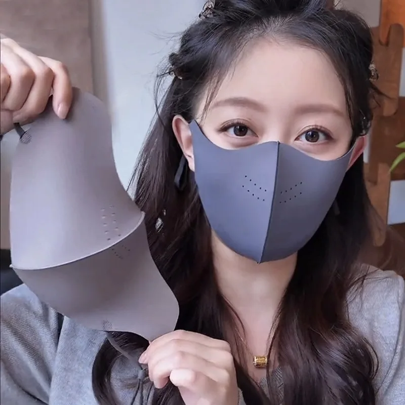 Mascarilla cómoda y cálida de lana fina 3D a prueba de viento y frío para mujer de invierno, mascarillas faciales transpirables de Color sólido para hombres 2025