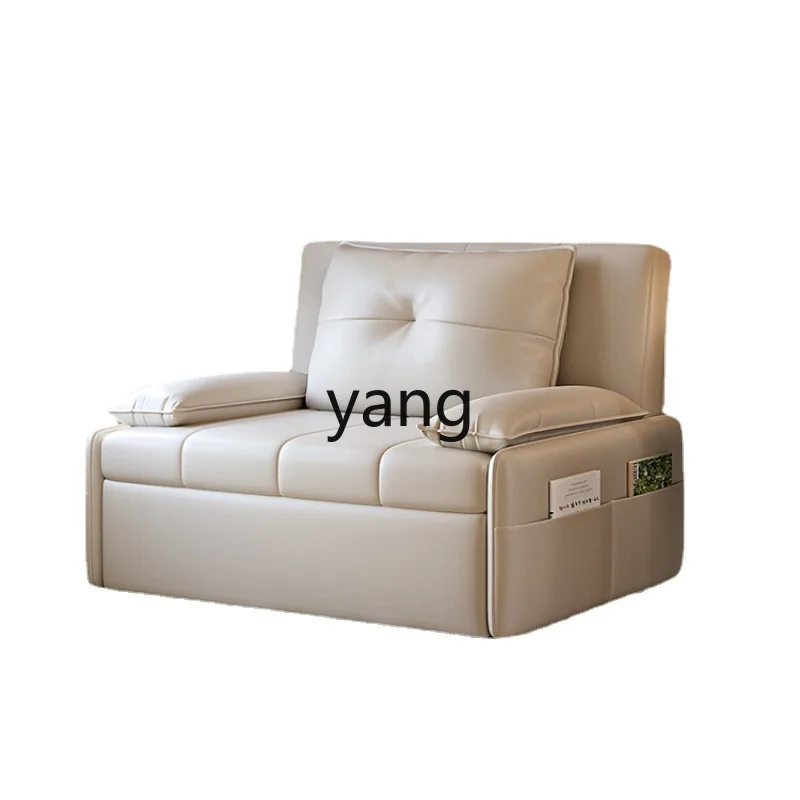 

Yjq Non-Armrest Sofa Bed Dual-Use Multi-Functional Small Apartment Study Leisure Faux Leather Foldable Pull-out