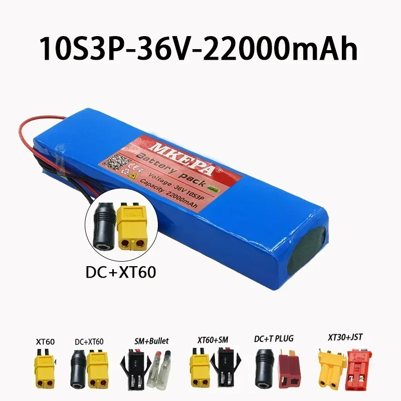 

10S3P 36V 22Ah 18650 Lithium Battery Pack | Built-in BMS Protection, Large Capacity for E-Bikes