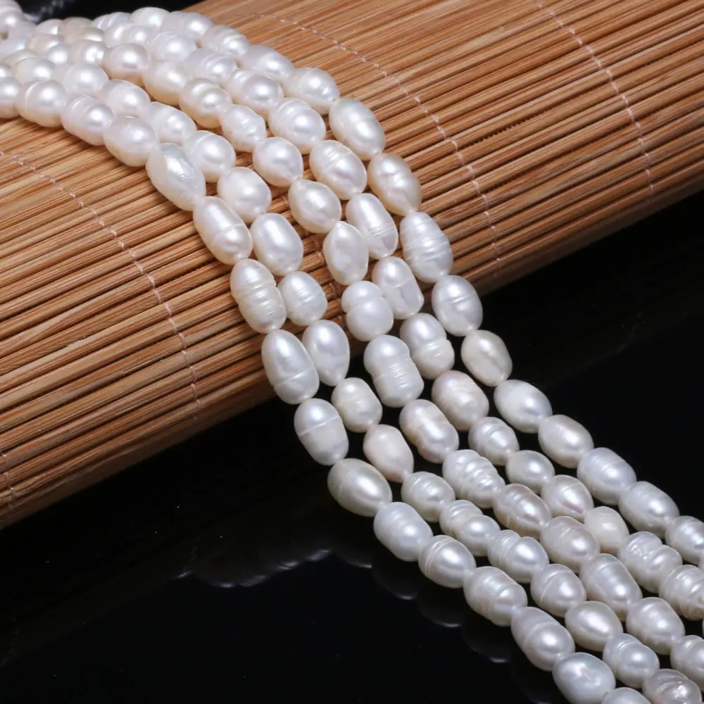 

Natural Zhuji Freshwater Pearl Beads Level A Oval Shape Loose Bead for Jewelry Making Diy Women Choker Necklace Gifts 14Inch