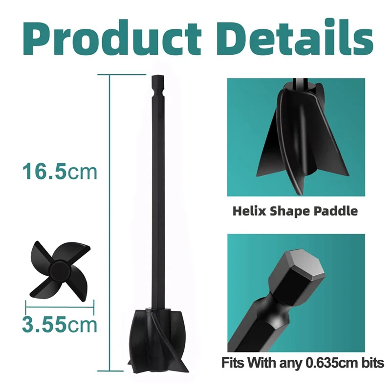 M14K4Pcs Лопасти для смешивания смолы, насадка для смешивания эпоксидной смолы для мощного смешивания, многоразовый миксер для краски, насадка для мешалки для краски