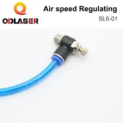 QDLASER Laser Pneumatic Joint Parts SL6-01 Fast Connection Pneumatic Fitting Air Speed Regulating Valve Throttle Valve