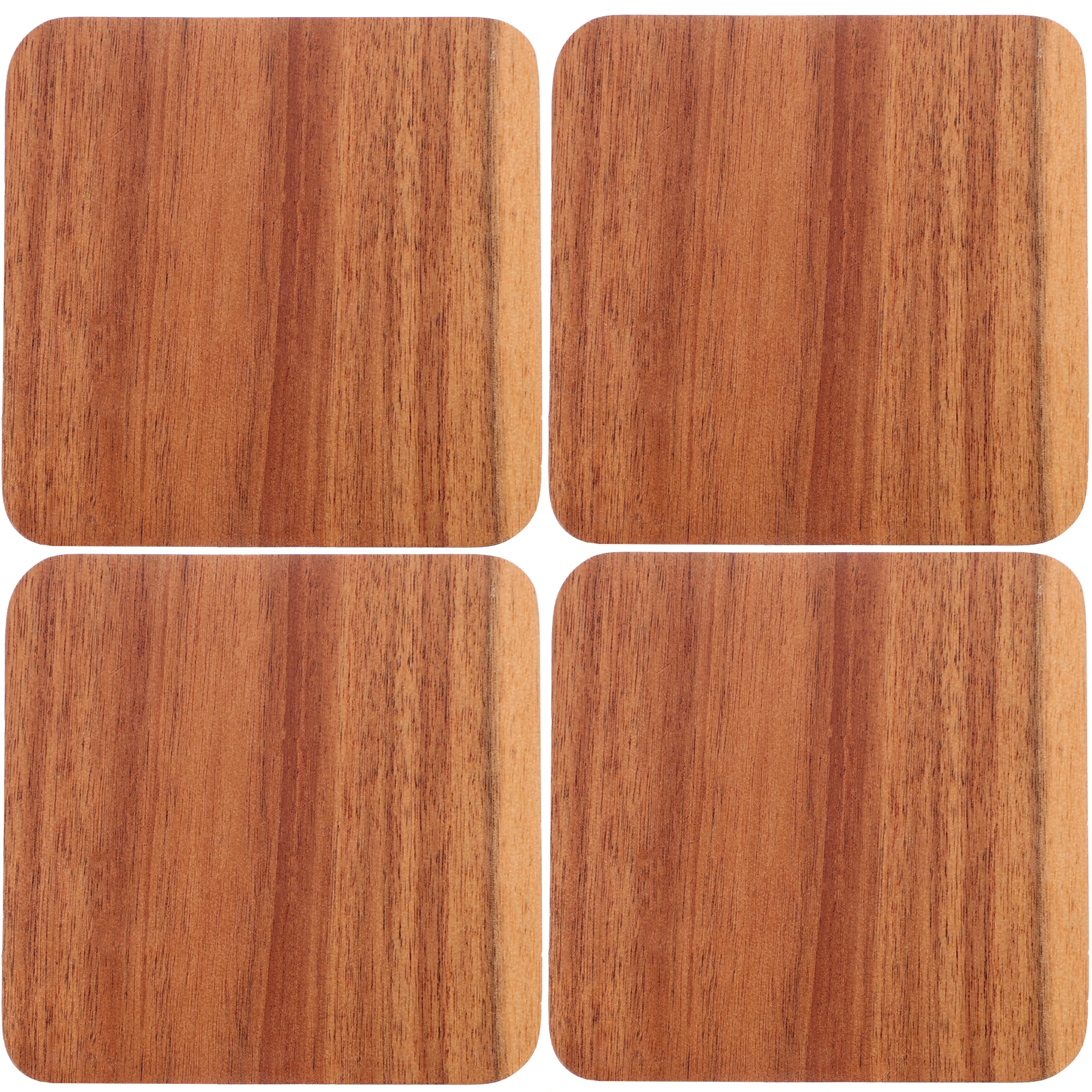 

4 Pcs Wood Coasters 10x10cm Square Round Anti Skid Heat Insulation Home Kitchen Coffee Mats Protective Table Pads