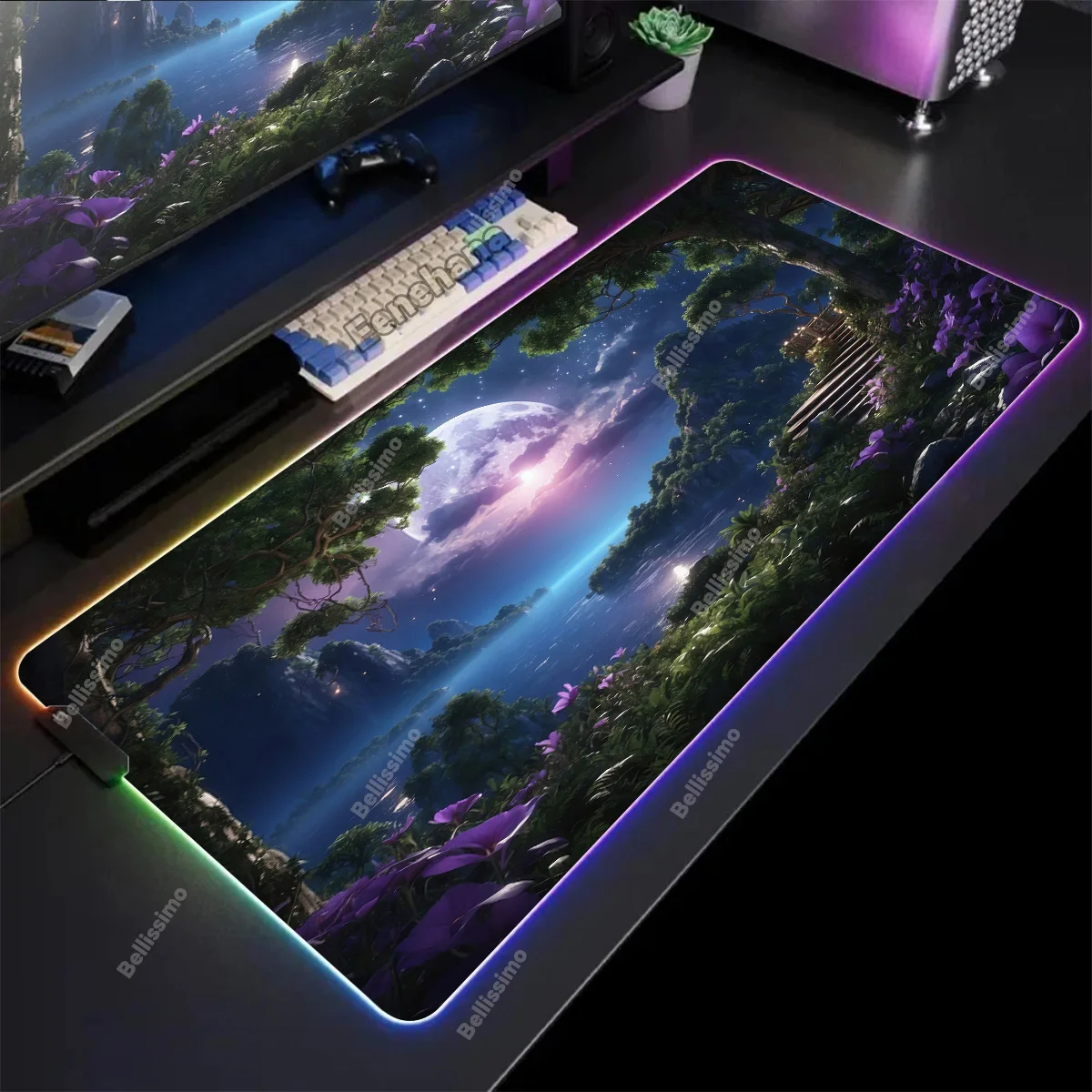 

Forest Landscape Large RGB Mouse Pad Gaming Mousepad LED Keyboard Mat 90x40cm LED Mouse Mat Gamer Mousemats Table Pads PC Mats