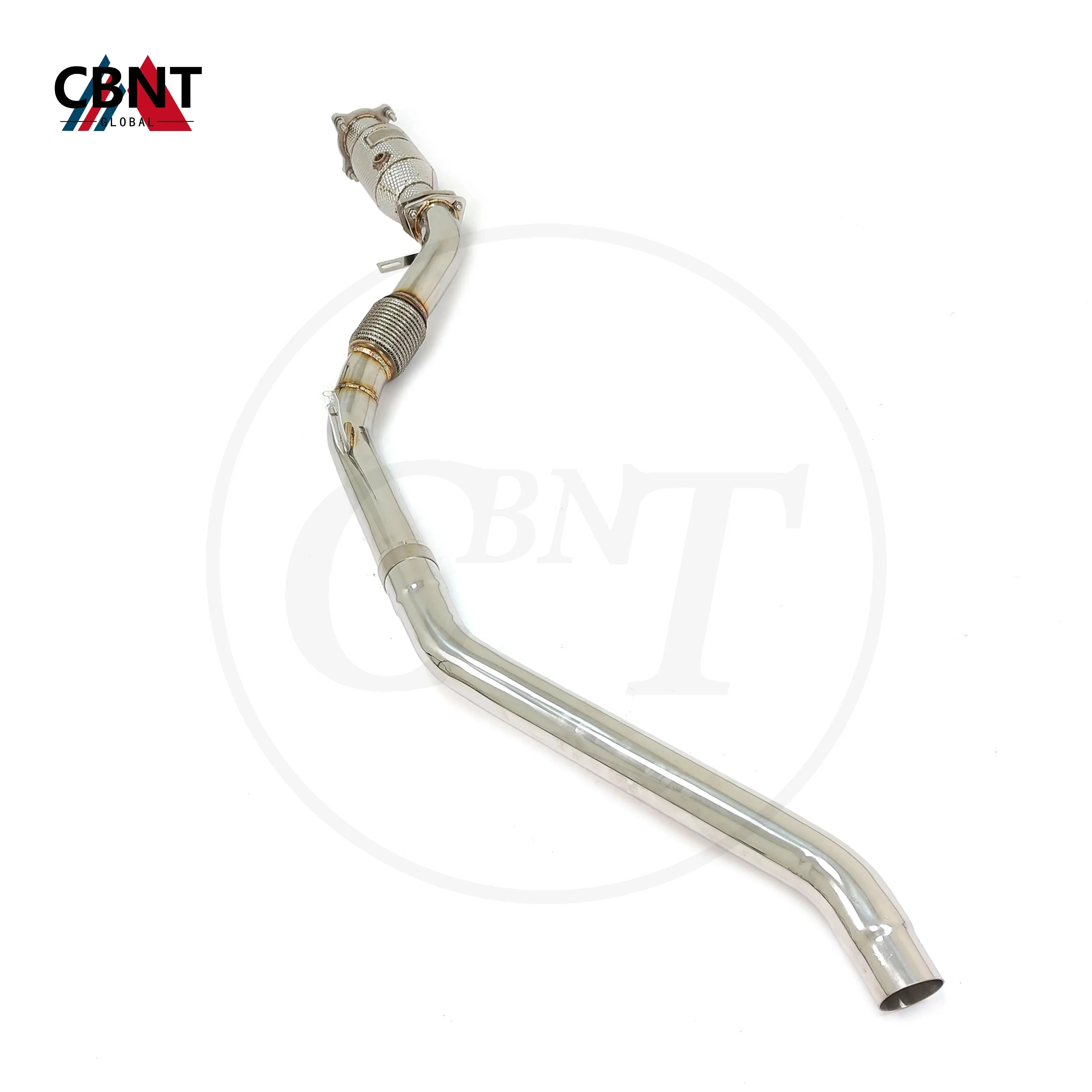 

CBNT Exhaust Headers & Front Pipe for Audi A4 A5 A6 A7 Q5 Q7 B9 2.0T 2017-2020 Downpipe with Catalytic Converter Exhaust System