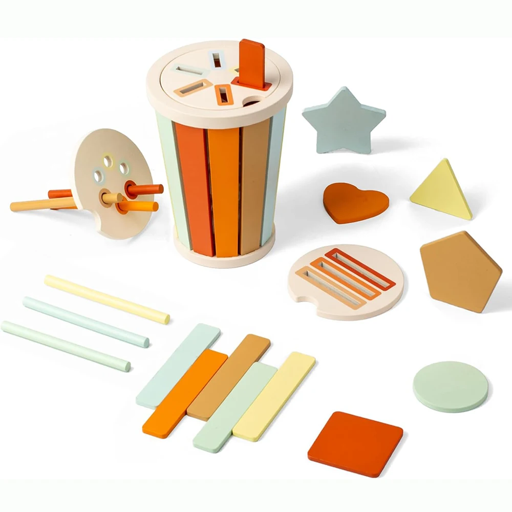 3 em 1 brinquedos de classificação de forma de cor de madeira jogo de correspondência sensorial brinquedos educativos montessori para crianças atividades de aprendizagem pré-escolar