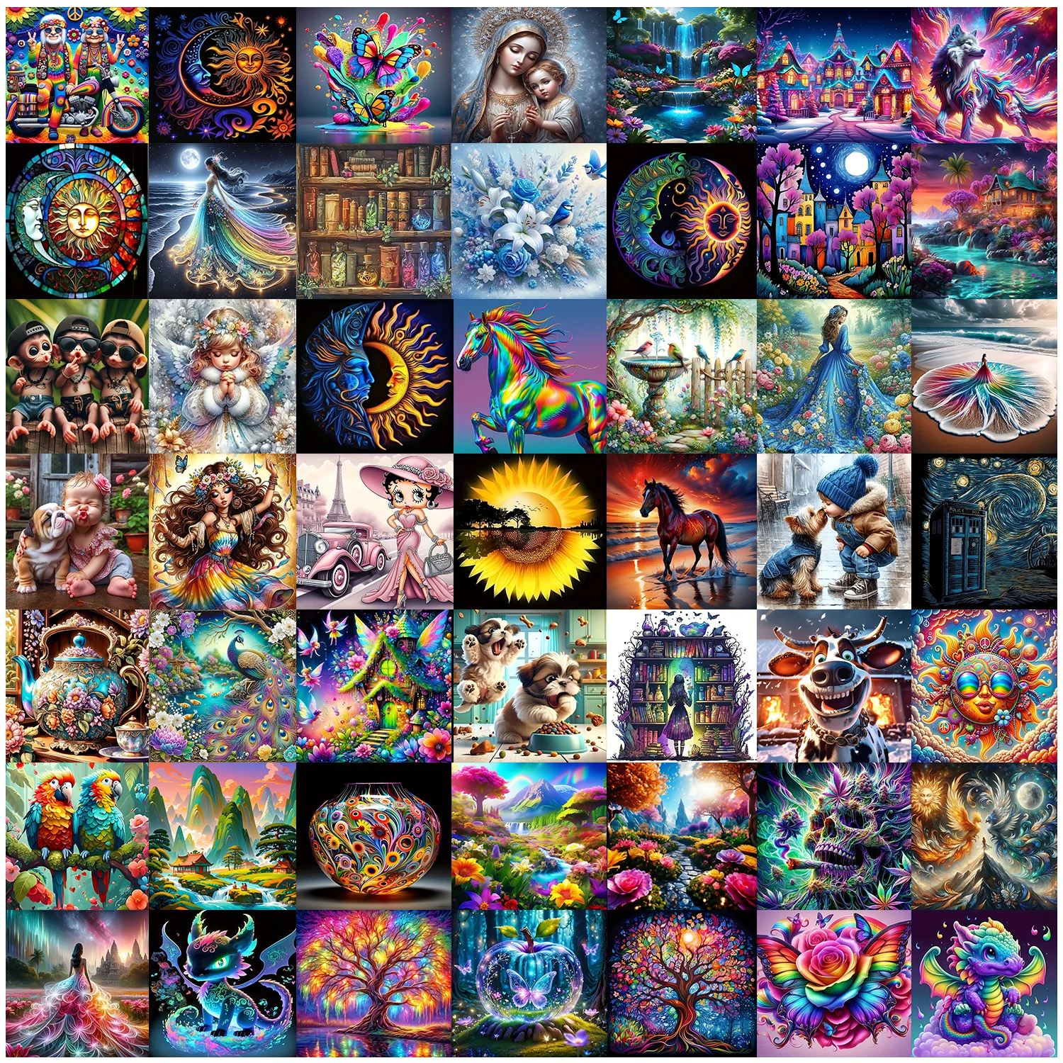 10/20/30 Pcs/Set DIY Diamond Painting Kit Full round Drill Set 20x20cm/8x8 Inches Small Size Suitable Beginners Home Decoration - view 2