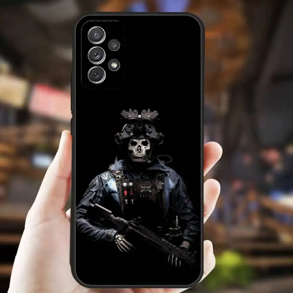 حافظة هاتف COD Call Of Duty G-Ghost لهاتف سامسونج S25، S24، S21، S22، S23، S30، Ultra، S20، Plus، Fe، Lite، Note، 10,9,5G غطاء أسود
