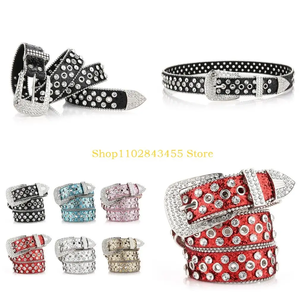 

49MC Adult Rhinestones Belt for Dress Crystals Diamond Waist Belt Shinning Rhinestones Wide Waist Belt Ladies Formal Belt