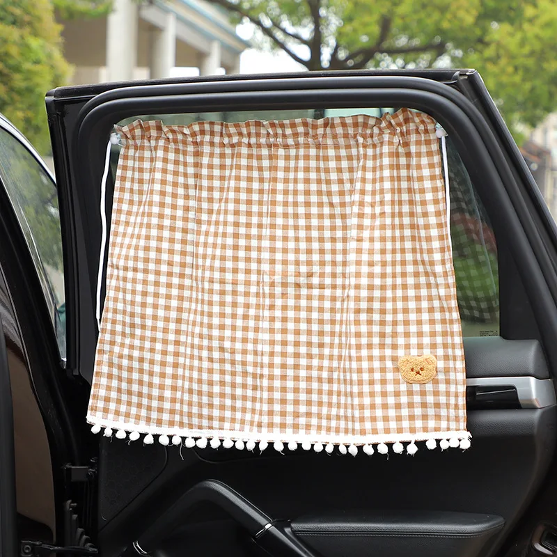 

Cartoon Fabric Car Sunshade Cute Bear Car Sunshade Curtain Car Interior Products Wholesale Sun Shade Car Window Shade