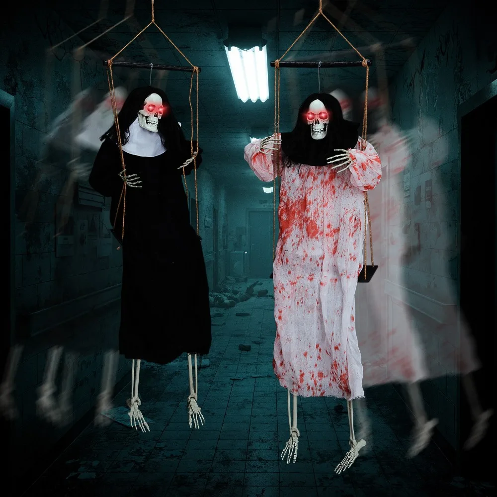 

2 PACK Halloween Props Severed Hanging Ghost Body Parts Haunted House Decoration