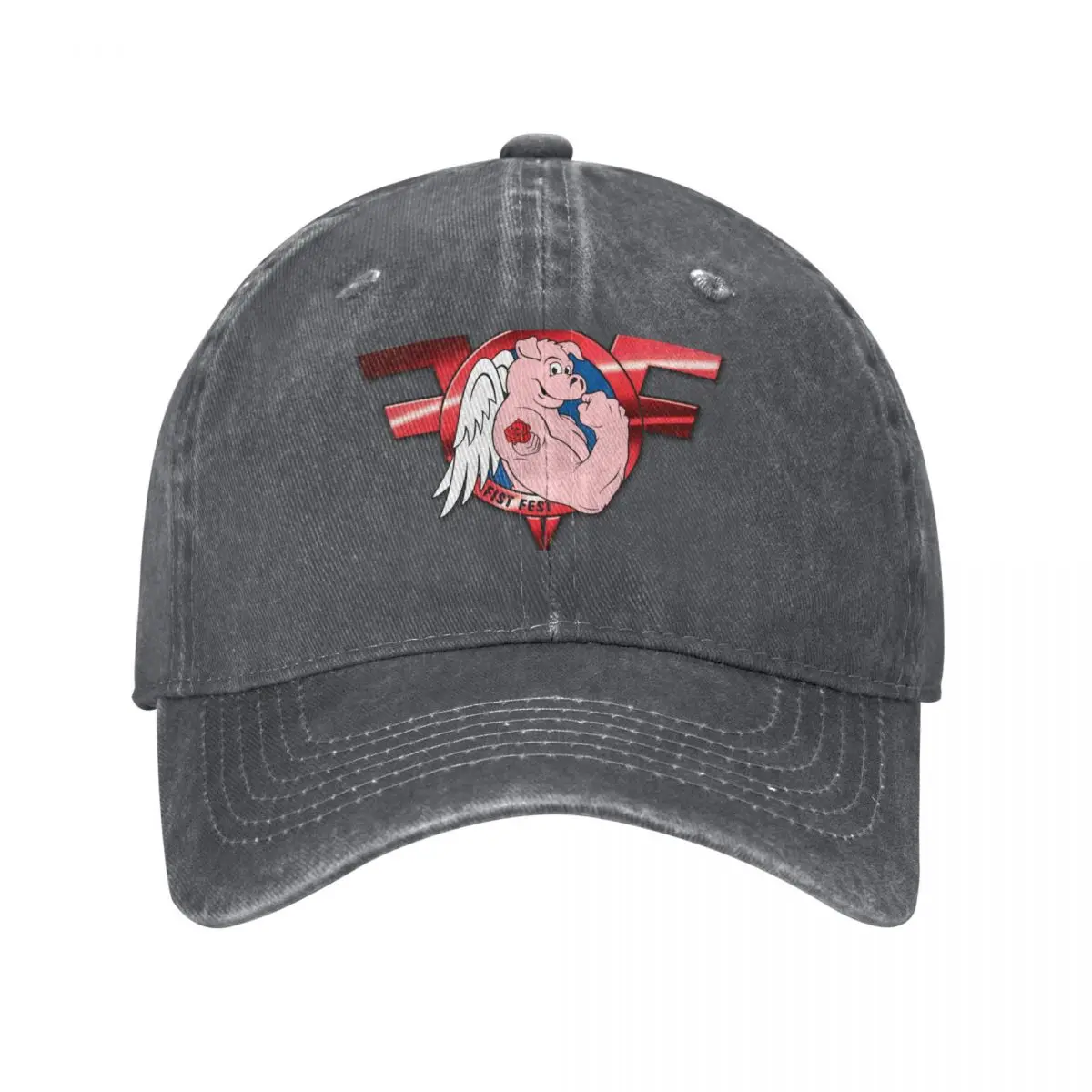 

Fist Fest Logo in red chrome Baseball Cap Anime Golf Cap Caps Male Women's