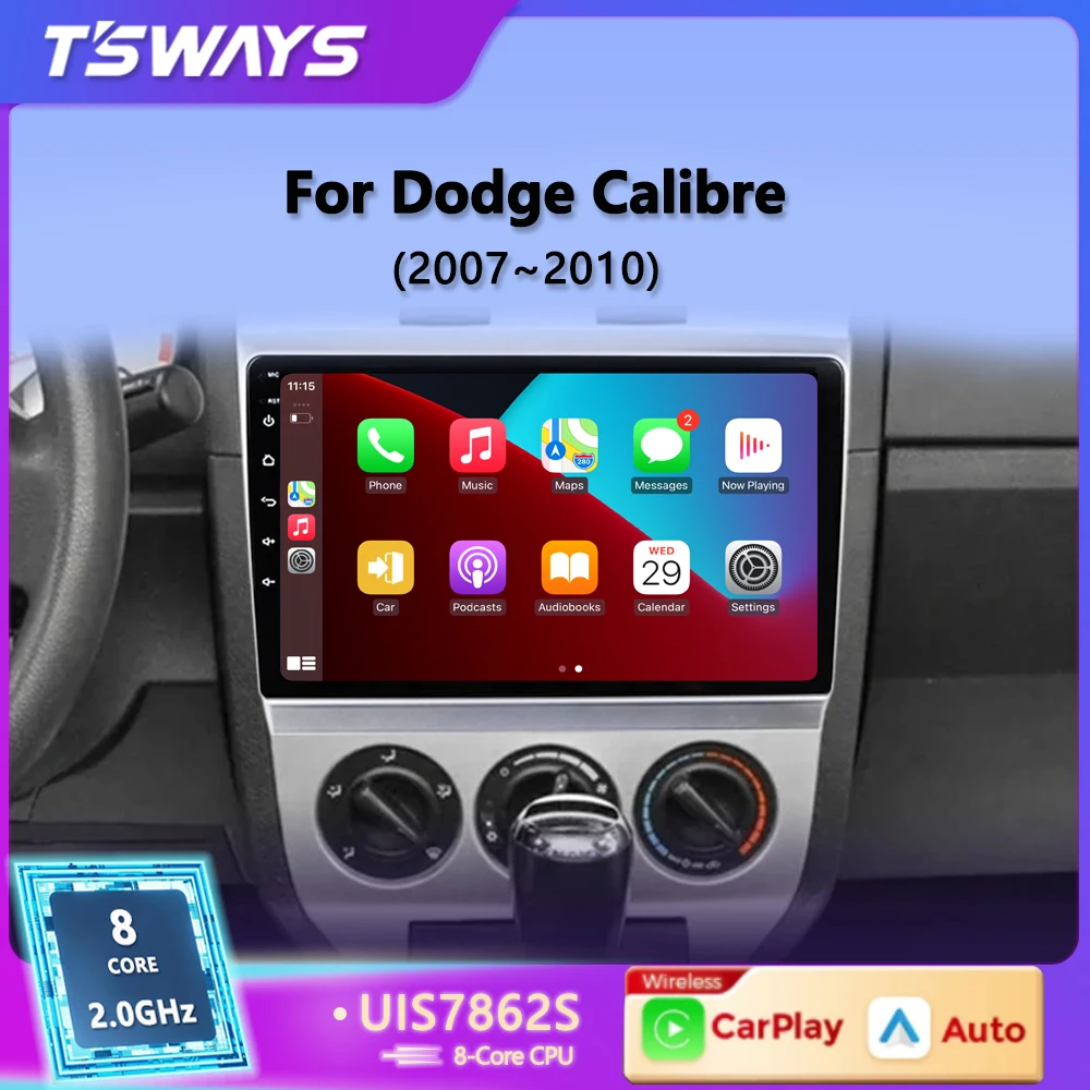 Tsways L6Pro Android 12 8 Core 5G Wifi 2 DIN Car radio multimedia video player for Dodge Calibre 2007-2010 Carplay dvd Autoradio