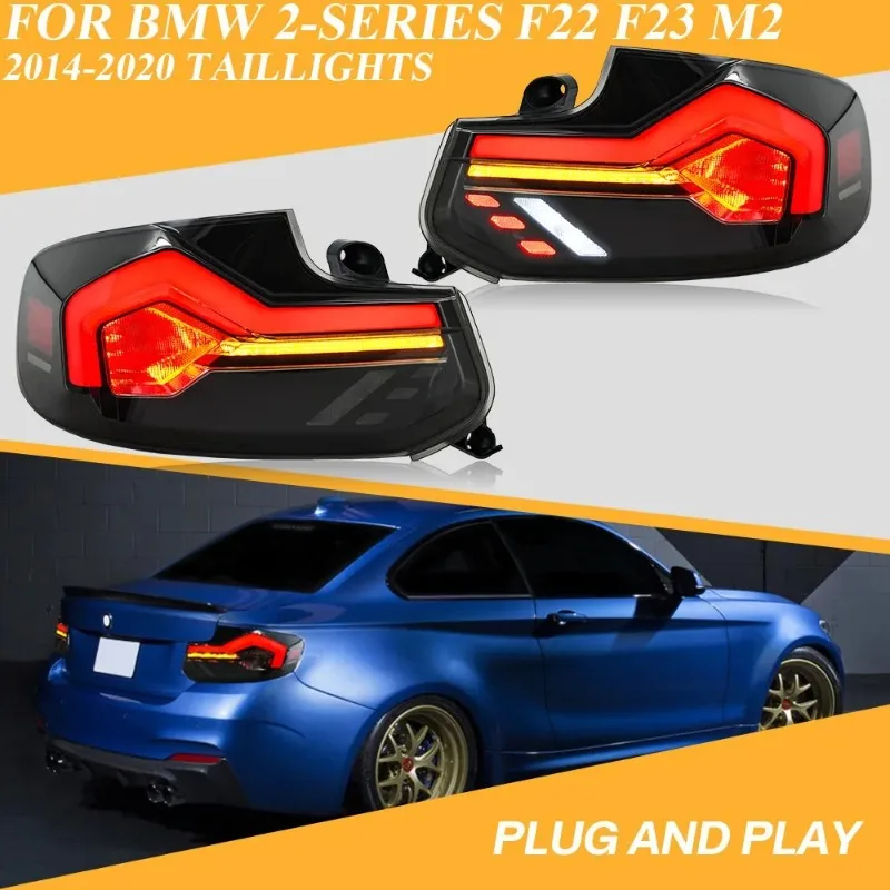 

Для BMW F22 F23 F87 M2 2 серии 2014-2020 светодиодные задние фонари пара задних фонарей в стиле Blackline слева и справа