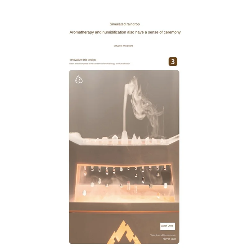 BABZ-Rain Drop Air المرطب زيت طبيعي الناشر 300 مللي LED مصباح التحكم عن بعد المطر سحابة الروائح الناشر الولايات المتحدة التوصيل دورا