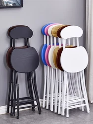 Folding , stool, backrest , portable home dining , modern, simple, fashionable, creative circular stool chair