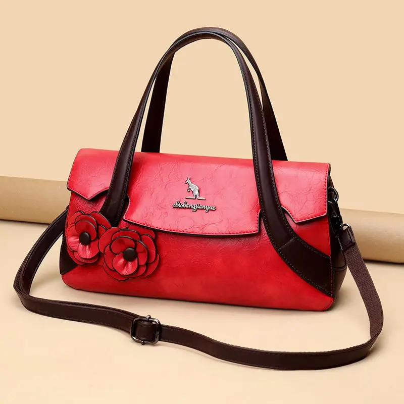 

Женская сумка из мягкой кожи с цветочным принтом, новинка 2026 года, модная, универсальная, через плечо, в форме подушки, для повседневного использования