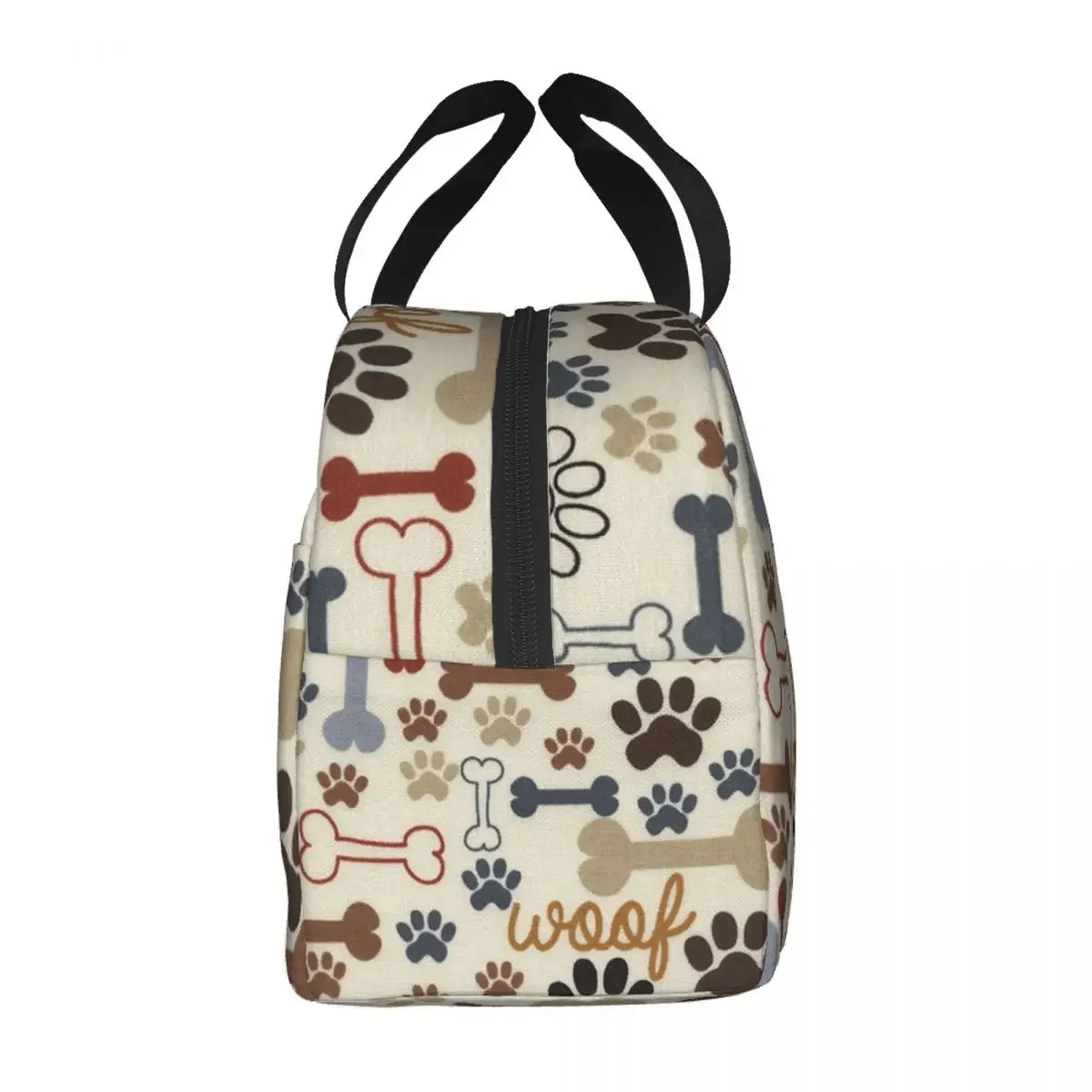 Cute Dog Bones And Paw Print Lunch Bag Thermal Cooler Insulated Lunch Box for  Women Children School Work Picnci Food Bags