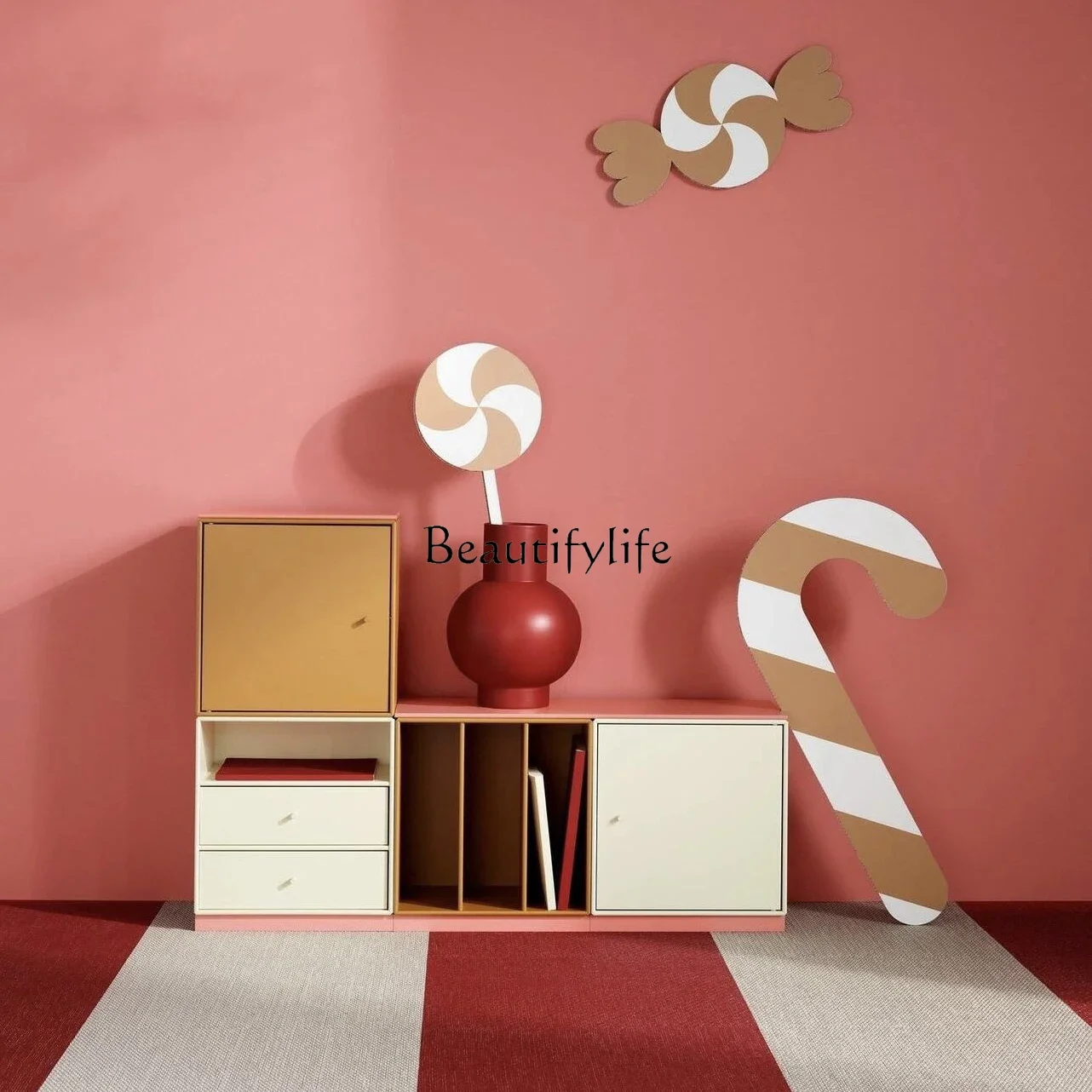 

XX39*Floor-to-ceiling mini color dopamine module low bookcase
