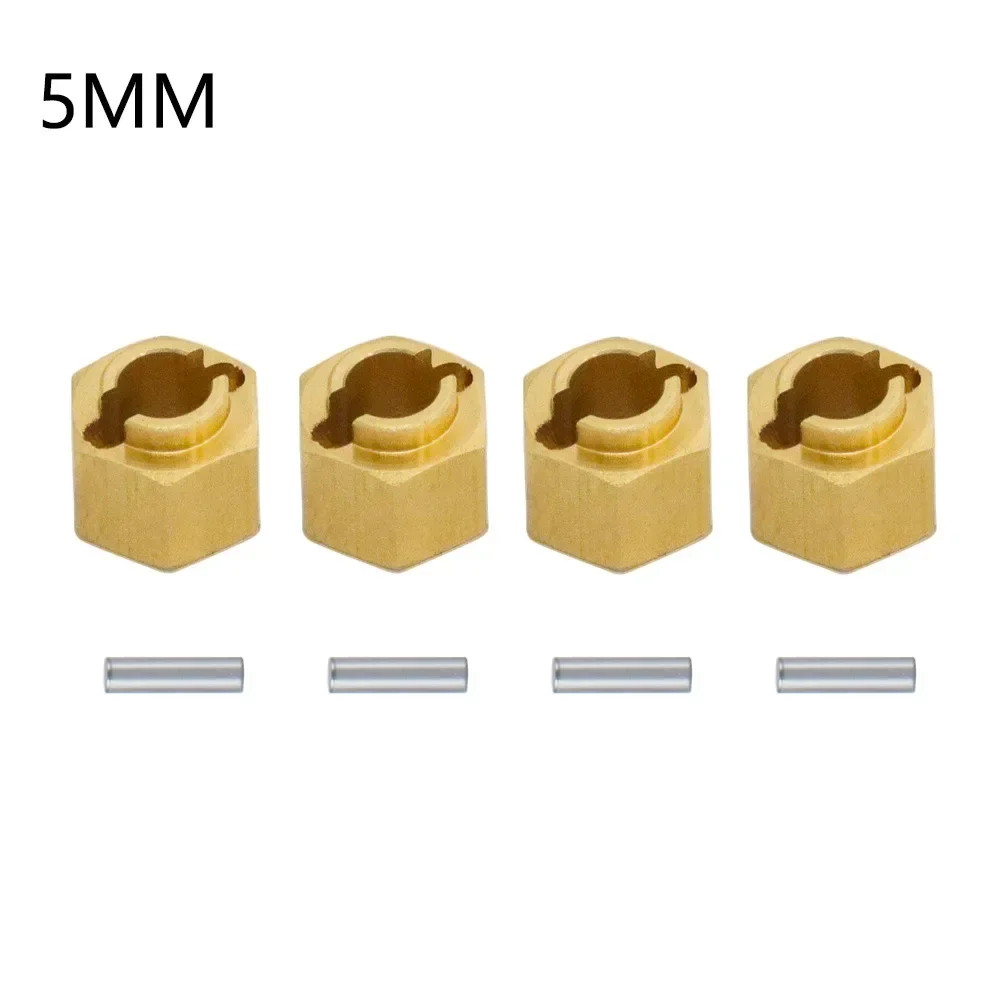 Adaptor ekstensi Hub Hex roda kuningan 7mm, adaptor 4/5/6mm untuk TRX4M Bronco Defender 1/18 RC suku cadang Model mobil Crawler