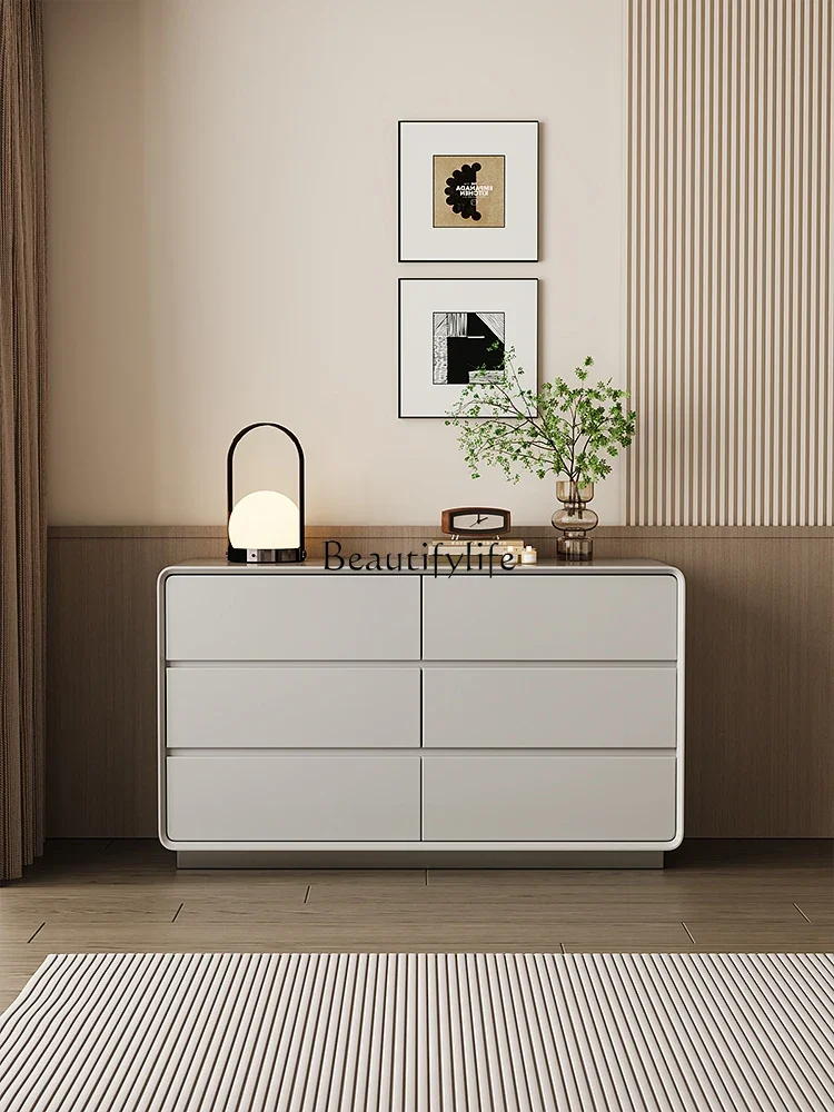 

02Living Room Bedroom Room Simple Modern Bedside Wall Solid Wood Storage