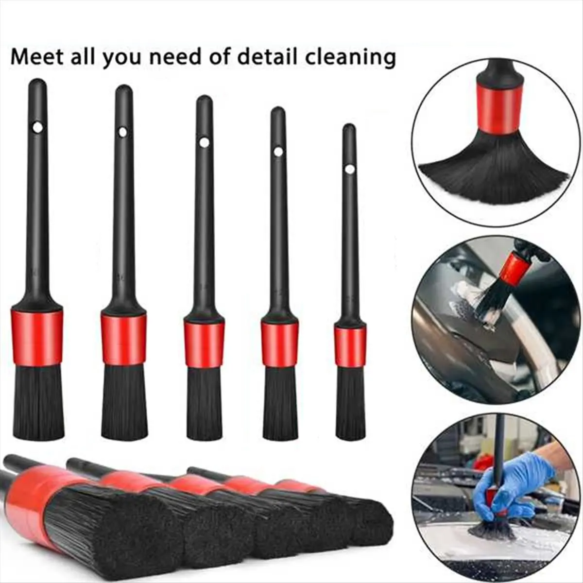 جديد 9 قطعة مجموعة فرشاة تفصيل السيارة بما في ذلك فرشاة التفاصيل فرشاة سلك فرشاة مكيف الهواء فرشاة تنظيف مجموعة رأس #4