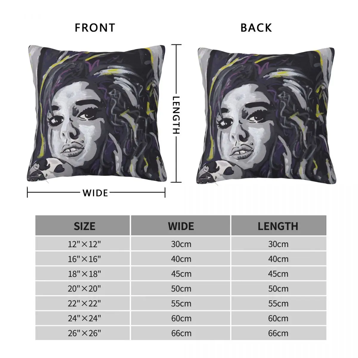 Amy Winehouse Acrylic Painting Pillowcase Polyester Linen Velvet Printed Zip Decor Pillow Case Sofa Cushion Cover