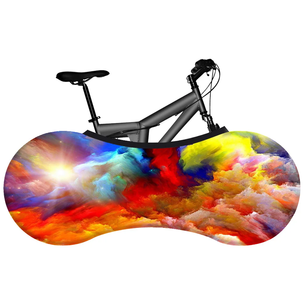 

Чехол для велосипеда с принтом в виде облака, портативный Эластичный чехол для защиты колеса дорожного велосипеда с принтом граффити, моющийся чехол из молочного шелка, защита от пыли