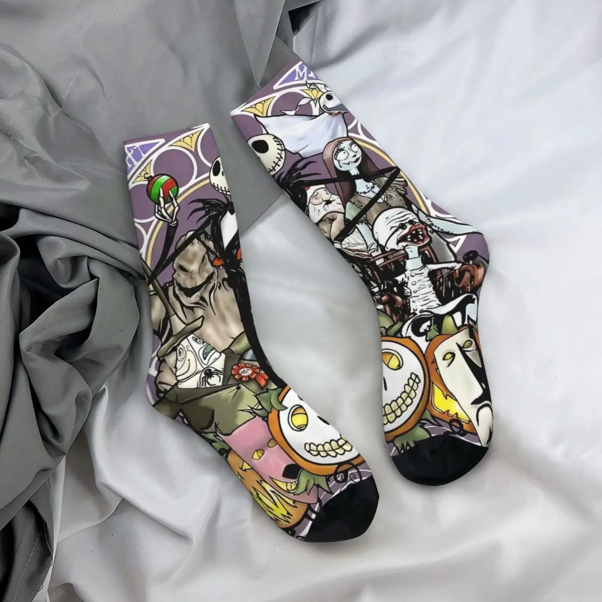 The Nightmare Before Christmas Winter Warm Colorful Women MenSocks Jack Cartoon Halloween Non-slip Soccer Socks