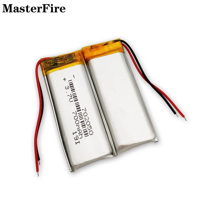 2x 3.7V 700mah Rechargeable Lithium Polymer Battery 702050 for Voice Recorder Reading Pen Remote Control Camera Robot Batteries