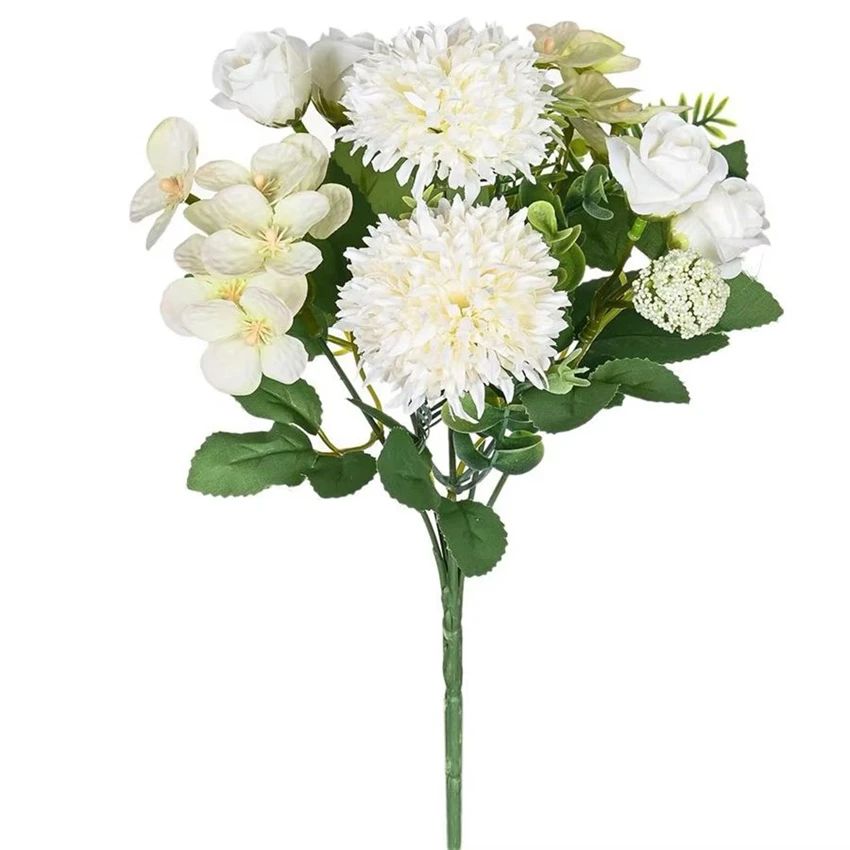 Artificial Flowers Rose chrysanthemum Silk For Wedding Home vase Festival Wreath garden party Diy gift Decorati Photography prop