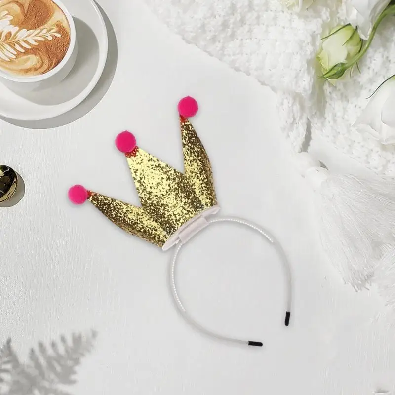 

X4YC Sequins Crown Hairband for Girls Women Crownpiece for Birthday Party Celebration