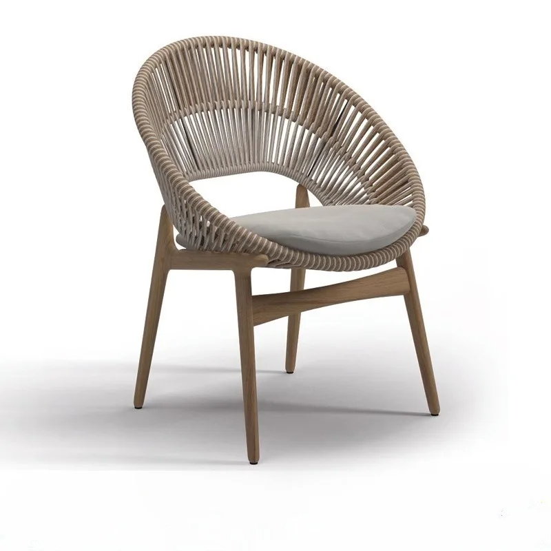 

✗x Nordic Outdoor Villa Courtyard Creative Garden Hotel Balcony Waterproof Sunscreen Solid Wood Rattan Sofa Combination*