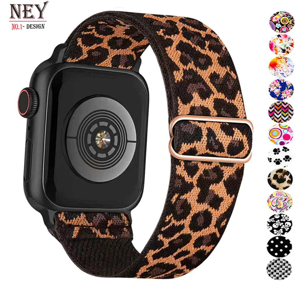 Elastic Watch Band for Apple Watch Strap 44mm 45mm 40mm/41mm  Ultra 2 49mm Series 9 8 7 Nylon Bohemian Bracelet iWatch 6 5 4 Se