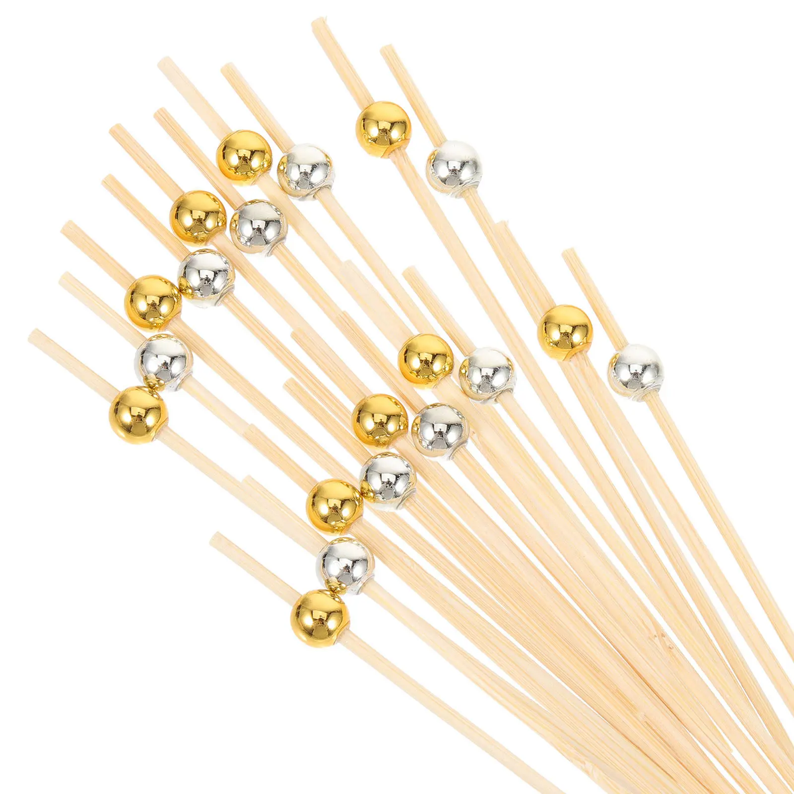 

200Pcs Bamboo Fruit Picks Smooth Polished Cocktail Skewers Party Appetizer Picks Decorative Food Toothpicks for Weddings Events