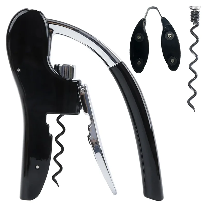 

G6-Stainless Steel Wine Bottle Opener, Vertical Lever Corkscrew With Built In Foil Cutter Design, Manual Corkscrew