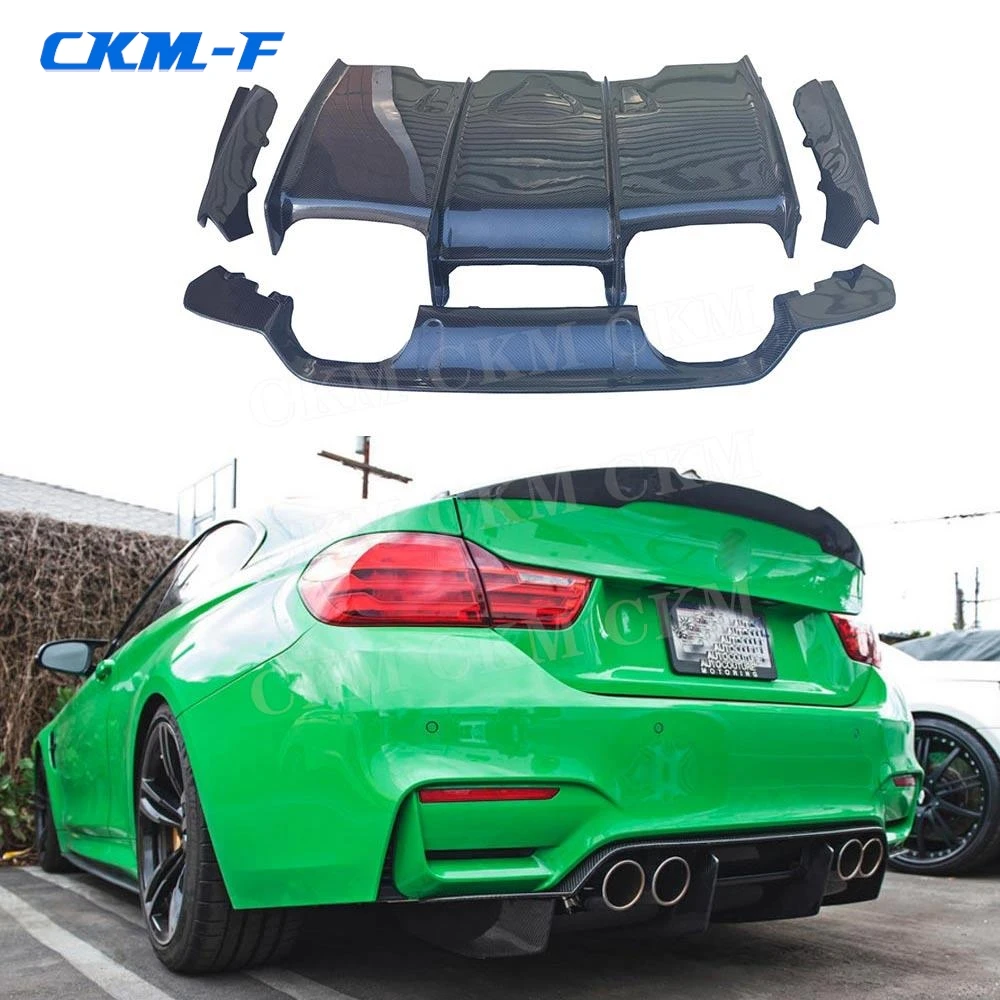 

Carbon Fiber Rear Lip Diffuser Splitters Spoiler Bumper Chin Guard For BMW F80 M3 F82 F83 M4 2014 2015 2016 2017 2018 P Style