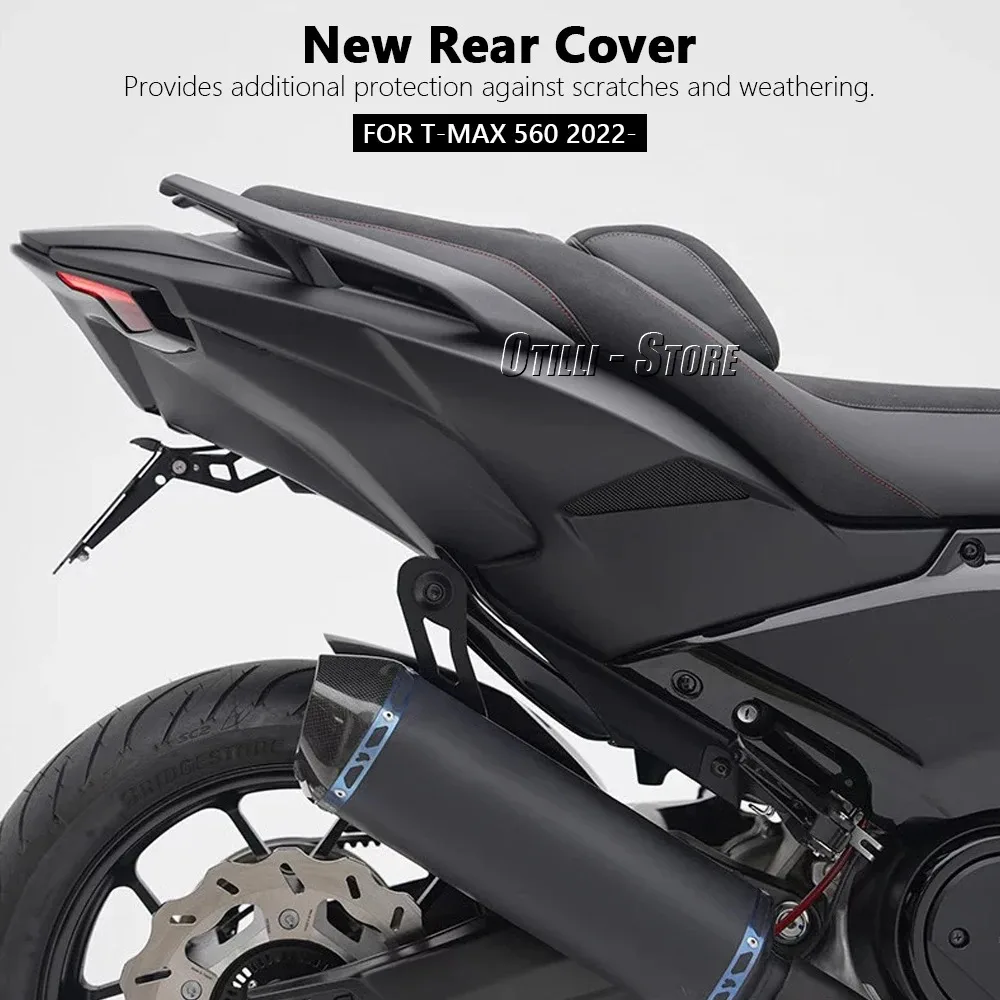 For YAMAHA T-MAX560 TMAX560 2022- Motorcycle Accessories Rear Side Cover Rear Tailgate Side Panel Fairing Carbon fiber/Black Kit