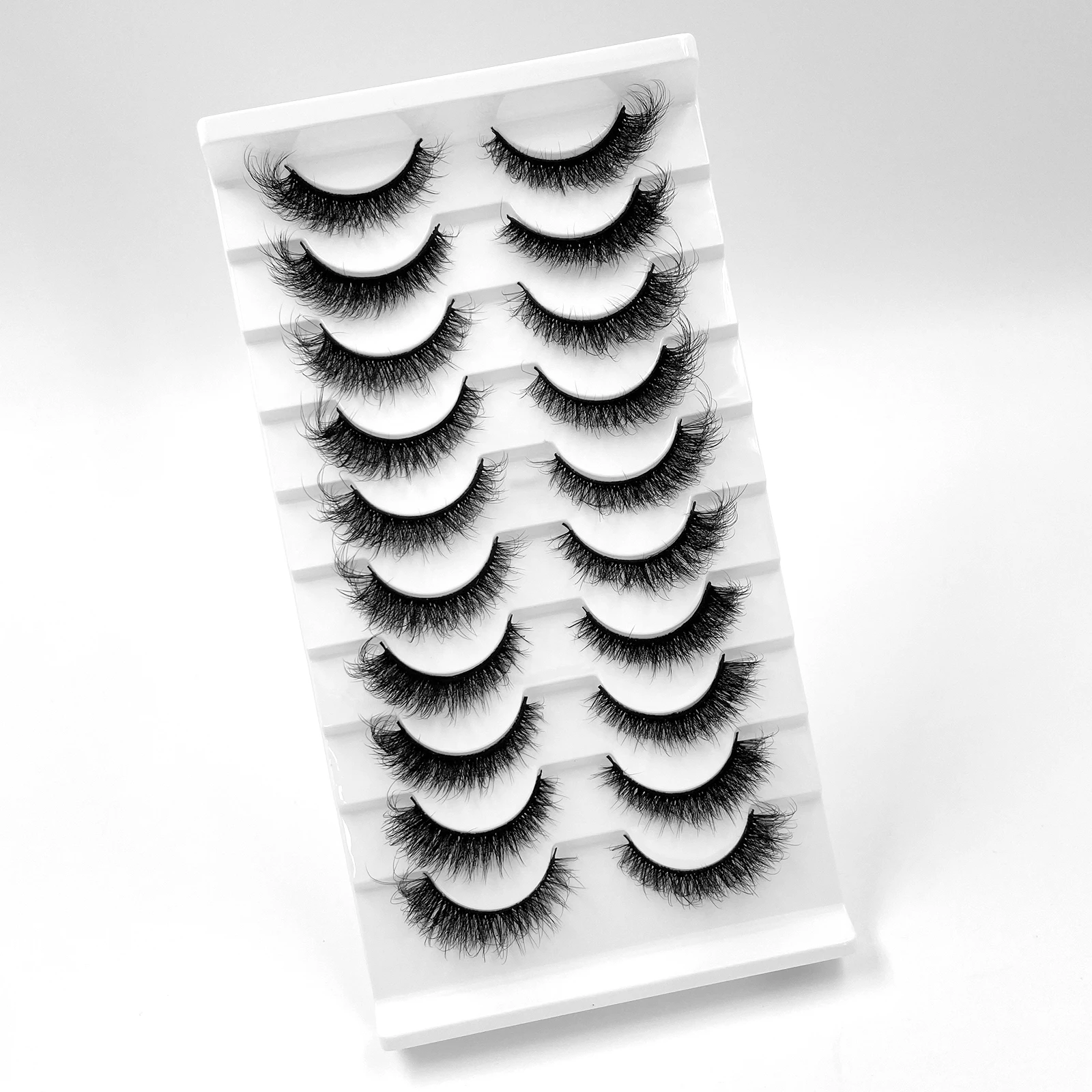 Nuovo 10 paia di ciglia visone 3D ciglia finte trucco morbido soffice e spesso visone arrotolato a mano falso eyeliner ciglia finte naturali