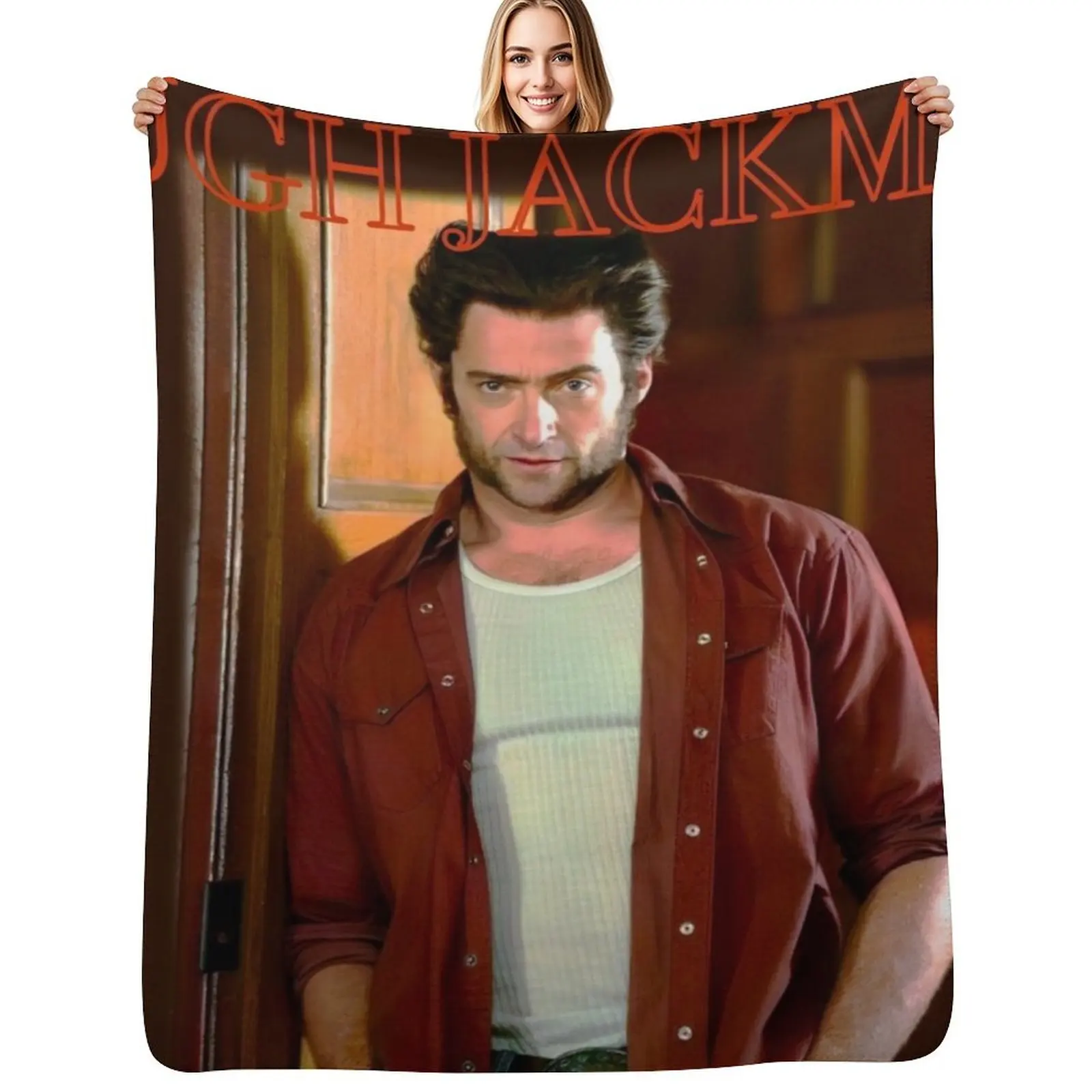 

Hugh jackman Throw Blanket Soft Bedroom Blanket for Night Sleeping