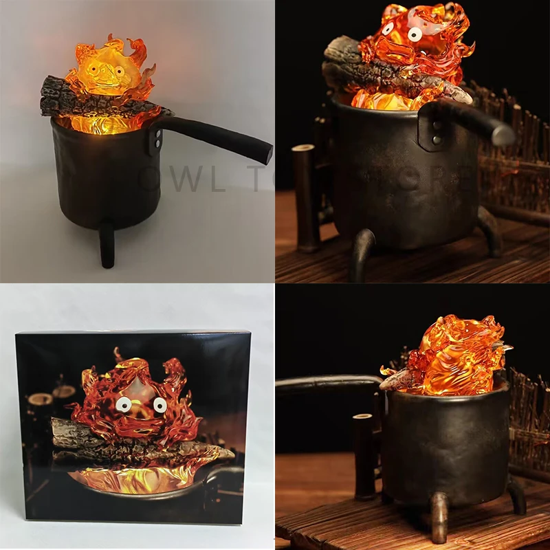 

Objects Lamp Cartoon Cartoon Calcifer Anime 20cm Candle Desktop Action Figures Model Statue Pvc Model Collection Ornament Toys