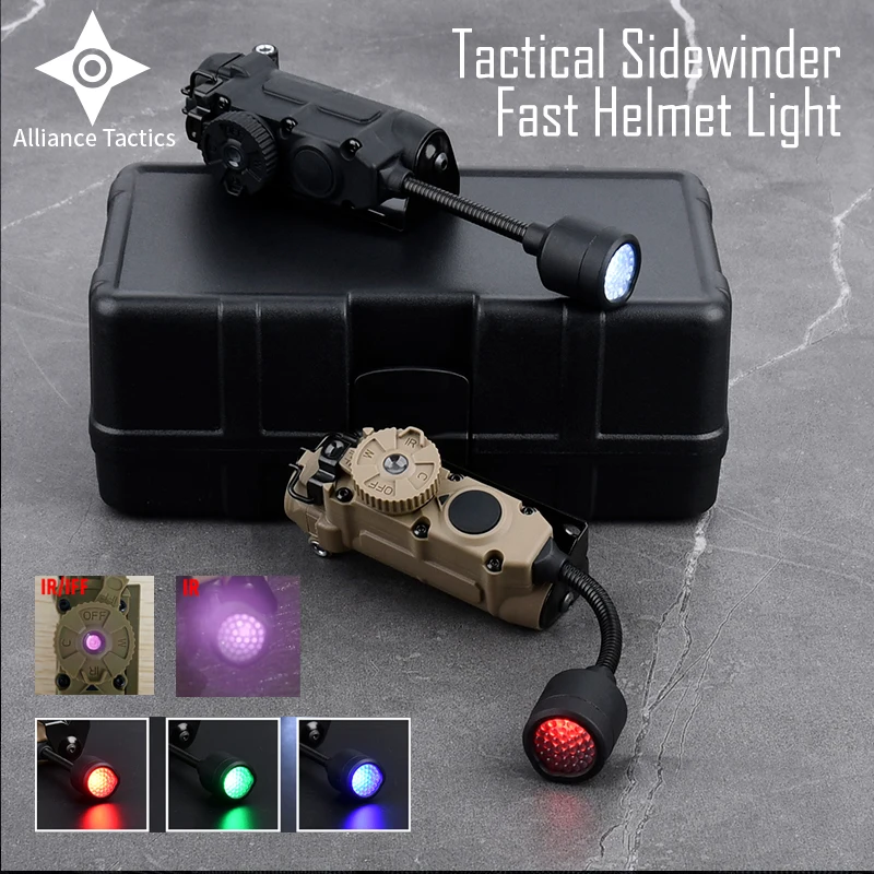 

Tactical Sidewinder Fast Helmet Red Green Blue IR White Light Multifunctional Lamp Strobe IFF For Outdooring Hunting Accessories