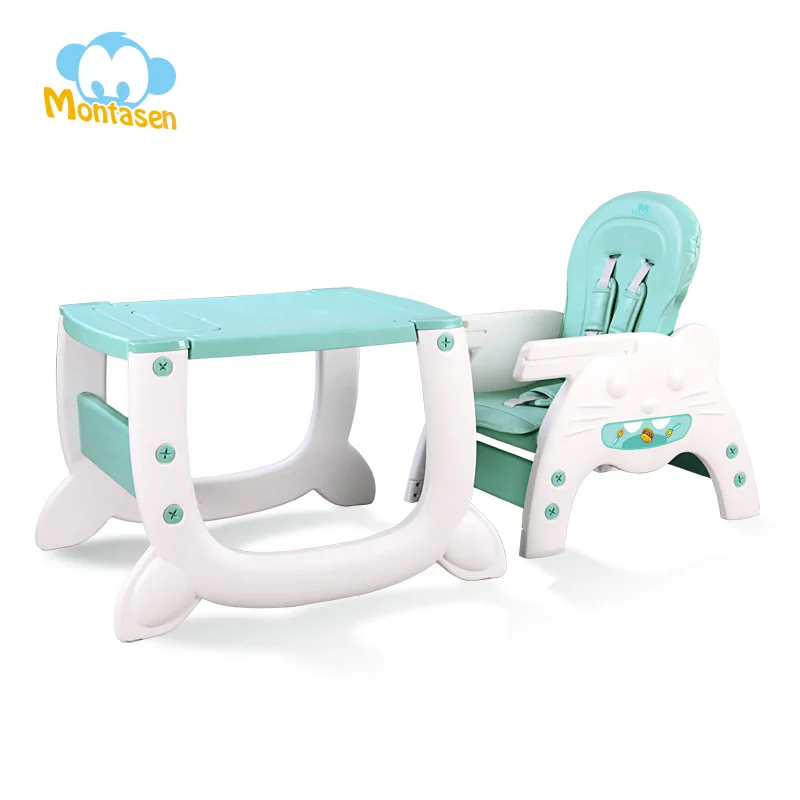 Montasen Baby High Feeding Chair Multifunctional Study Desk and Chair Plastic 3 in 1 Feeding Chair