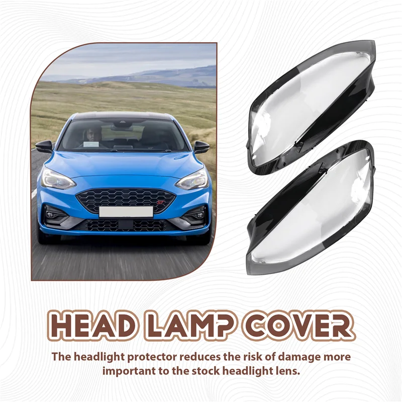 

Innovative 2Pcs Car Clear Headlight Lens Cover Replacement Headlight Cover For Golf 7 Mk7 2014 2015 2016 2017