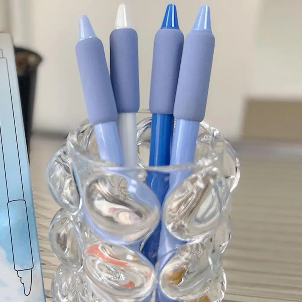 부드러운 필기용 젤 펜 세트, 0.5mm 미세 펜촉, 개폐식 검정 잉크, 일기장 스케치 및 드로잉, 4 개