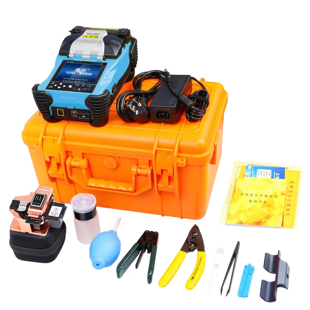 

A-87S Fully Automatic Mini Optic Fiber Fusion Splicer Splicing Machine Fiber Optic Tool Set Welding Machine 9S Welding SM MM 9S