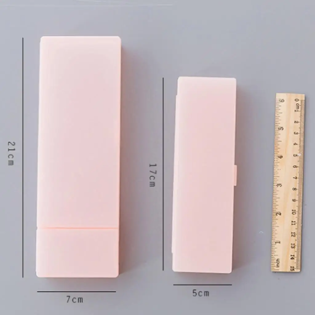 Plastic Pencil Case Pen Storage Box for School Office Tabletop Organizer